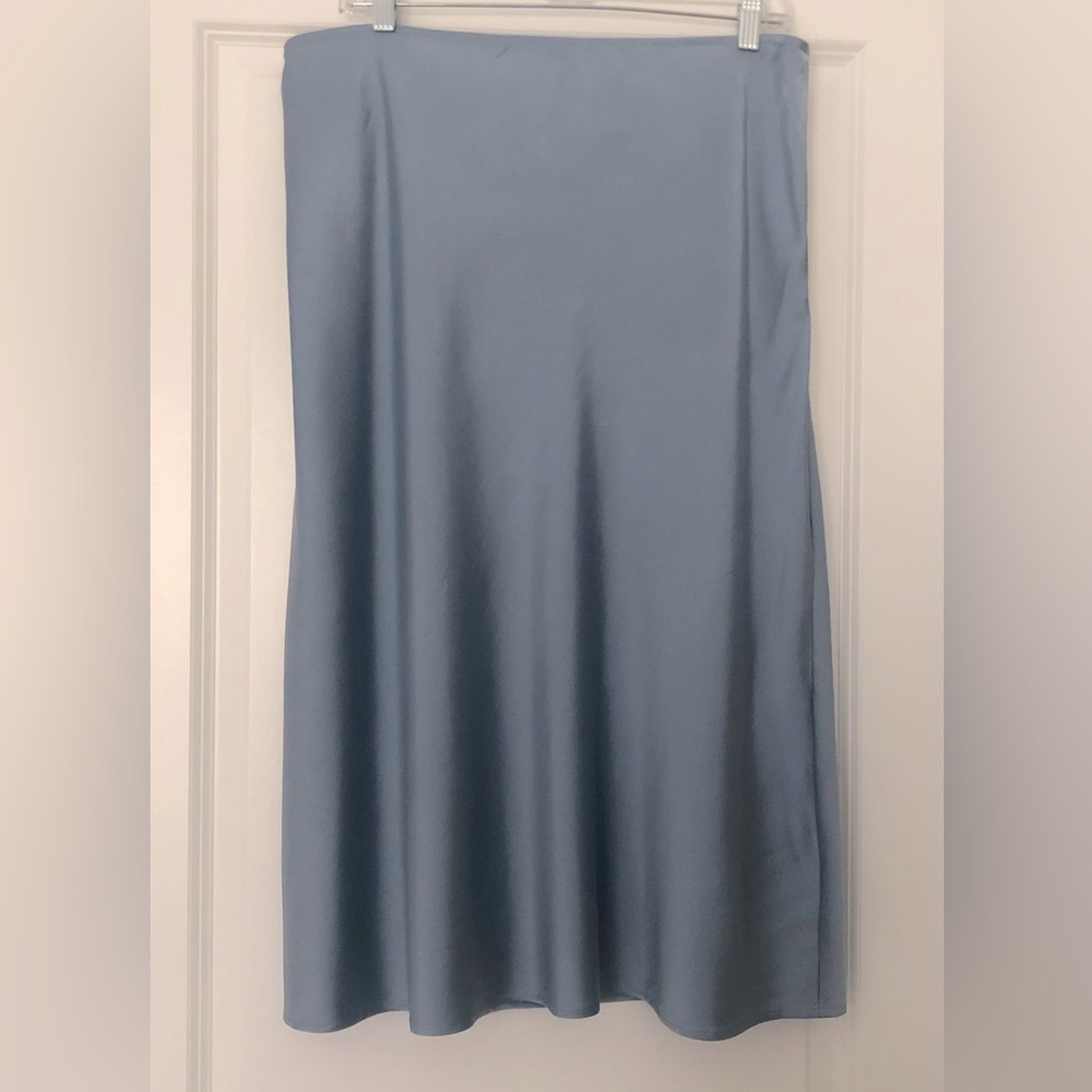 Eileen Fisher Silk Charmeuse Skirt -large in Haze